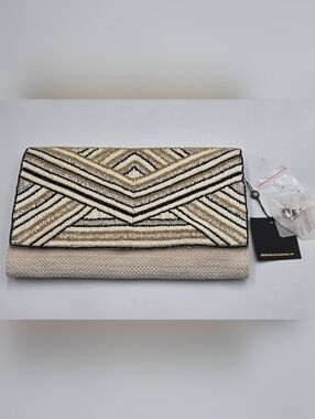 NWT America & Beyond hand-embellished Beaded convertible clutch
